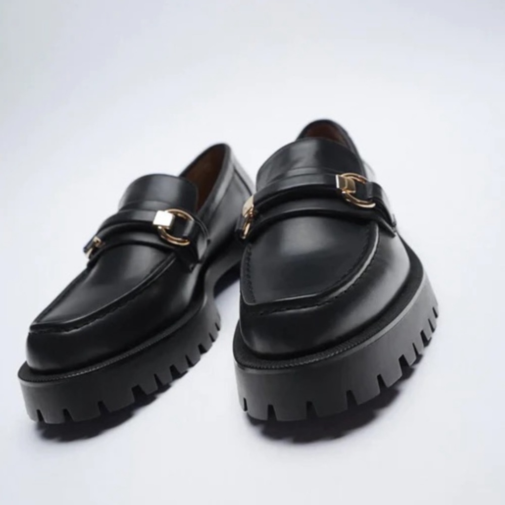 Zara lug soled chunky loafers